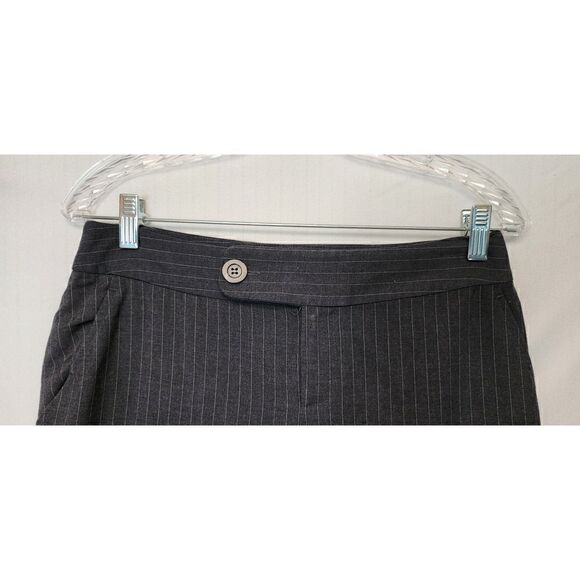 E by Eci Bermuda Cuff Hem Striped Denim Dress Pants Size 4 Color Gray/Blue - Picture 4 of 7